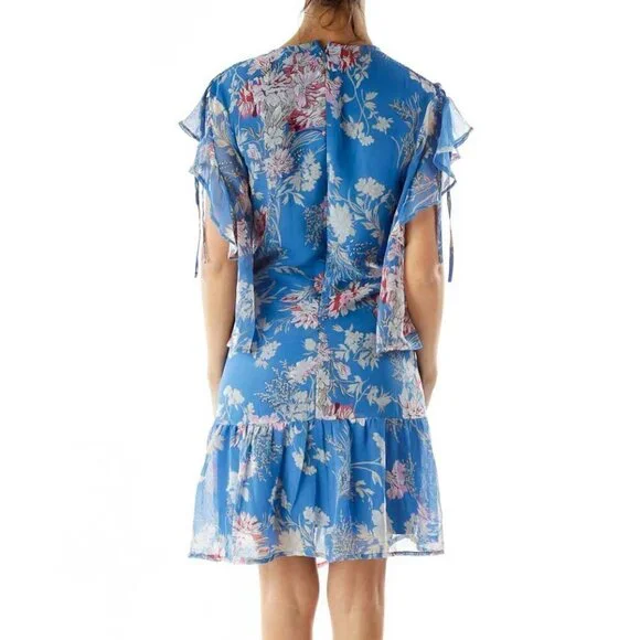 ASOS Blue Floral Print Day Dress - Picture 2 of 3